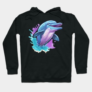 smiling dolphin leaping out of the water Hoodie